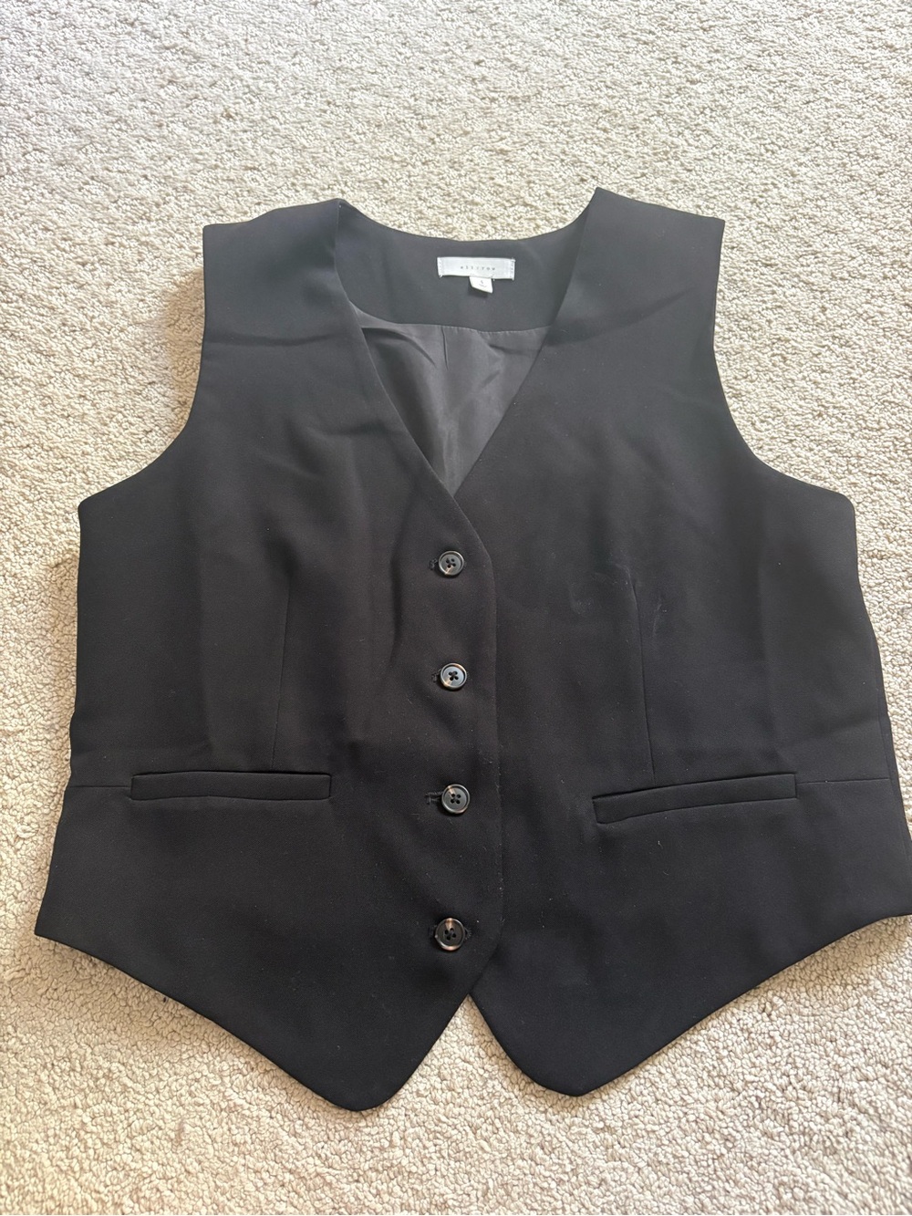 Button down black vest waistcoat size Small